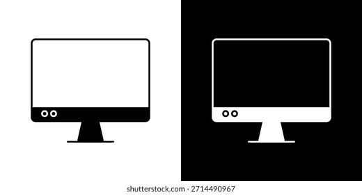 Diseño de silueta de Vector de iconos LCD. Ilustración de Diseño gráfico plano de Vector.
