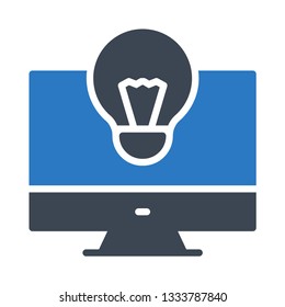 LCD idea glyph double color icon