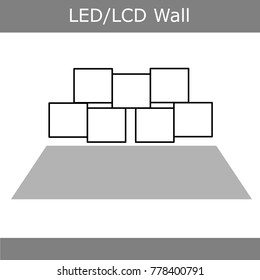 LCD or LED 4K Video walls on white background