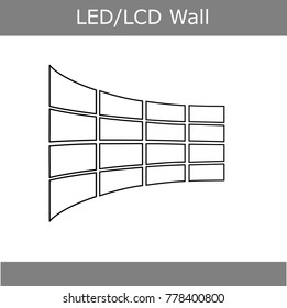 LCD or LED 4K Video walls on white background