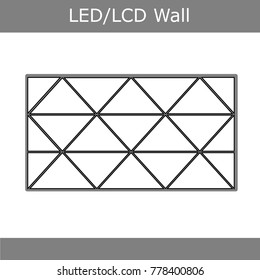 LCD or LED 4K Video walls on white background