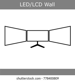 LCD or LED 4K Video walls on white background