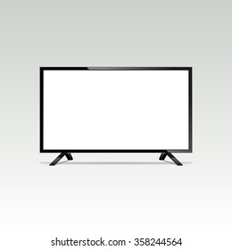 LCD Or LED Tv Screen. Display Blank, Technology Digital, Electronic Equipment, Mockup. Vector Illustration