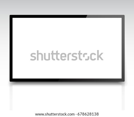 LCD or LED tv screen hanging on the wall. 4k tv screen vector