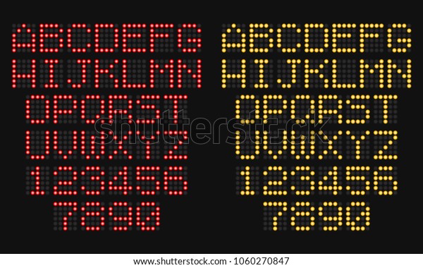 電子デバイスのlcd文字と数字 デジタル輝く数字 電子スコアボード ベクターイラスト のベクター画像素材 ロイヤリティフリー