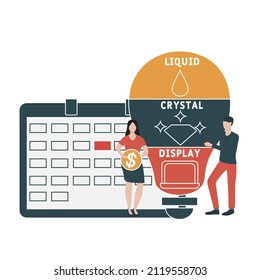 LCD - Liquid Crystal Display acronym. business concept background. vector illustration concept with keywords and icons. lettering illustration with icons for web banner, flyer, landing pag