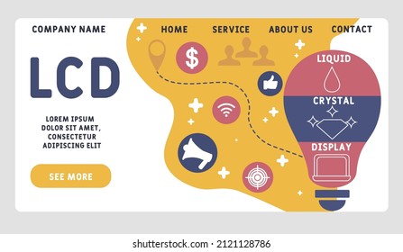 LCD - Liquid Crystal Display acronym. business concept background. vector illustration concept with keywords and icons. lettering illustration with icons for web banner, flyer, landing pag