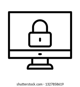 LCD lock line icon
