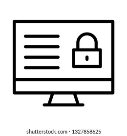 LCD lock line icon