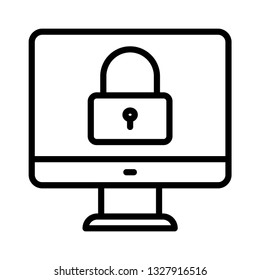 LCD lock line icon 