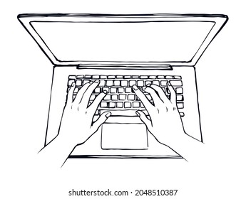 Laptop. Von oben anzeigen. Vektorgrafik