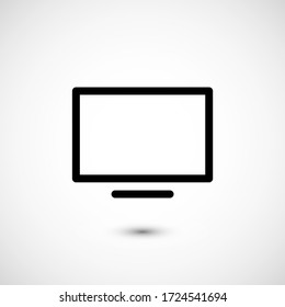 Lcd monitor icon. Vector display screen, monitor isolated. Illustration pc device, Screen monitor for mobile apps. Pictogram screen monitor for web. Minimalist style icon display. Device concept icon