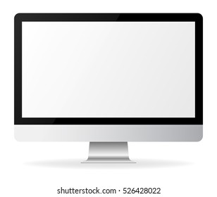 LCD monitor imac style for computer, isolated on white background. Blank screen