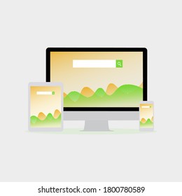 LCD monitor phone tablet colorful background