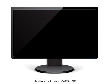 Computer Monitor Screen Isolated On White Stock Photo 1688783155 ...