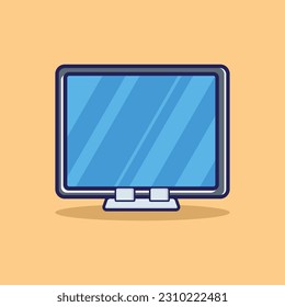 LCD Monitor TV Screen simple Vector,  Flat Style Design, For presentation, Banner, Card