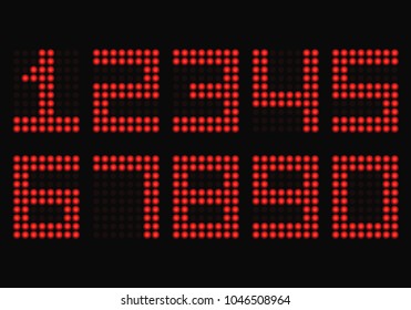 Lcd Numbers Electronic Devices Digital Glowing Stock Vector (Royalty ...