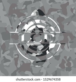 LCD on grey camouflaged texture