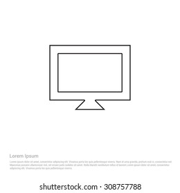 LCD Outline Icon, Vector Illustration, Flat pictogram icon