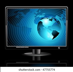 LCD panel with world background