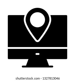 LCD pin glyph icon 