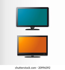 LCD / Plasma TV on a white background (vector)