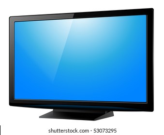 lcd plasma tv, realistic vector illustration.