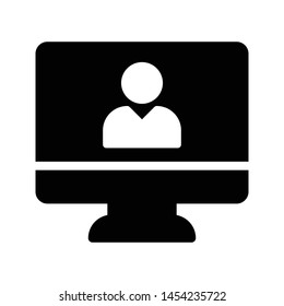 lcd profile glyph flat vector icon
