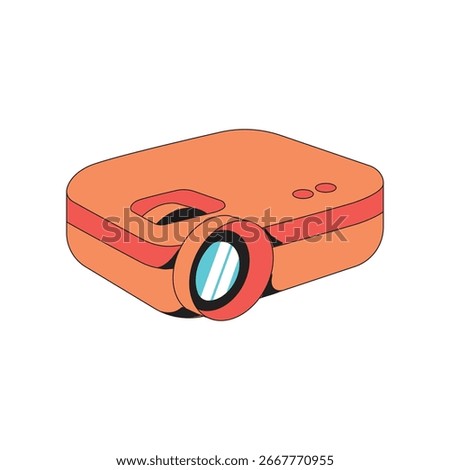 LCD Projector Cartoon Icon Illustration