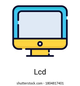 LCD, screen color line icon isolated on white background