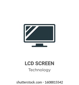 Lcd screen glyph icon vector on white background. Flat vector lcd screen icon symbol sign from modern technology collection for mobile concept and web apps design.