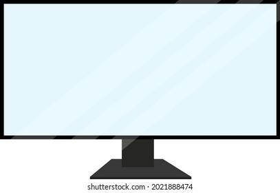 LCD screen, illustration, vector on a white background.