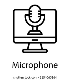 
Lcd screen with with a microphone conceptualizing voice record 
