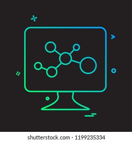 lcd screen molecules icon vector