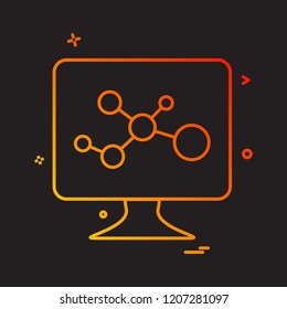 lcd screen molecules icon vector