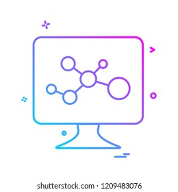 lcd screen molecules icon vector