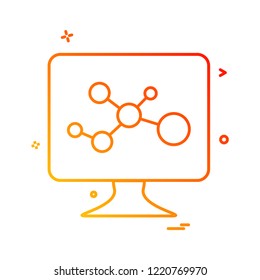 lcd screen molecules icon vector