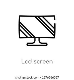 lcd screen vector line icon. Simple element illustration. lcd screen outline icon from technology concept. Can be used for web and mobile