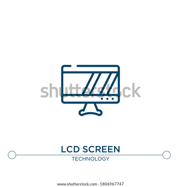 lcd screen vector line icon. Simple element\
illustration. lcd screen outline icon from technology concept. Can\
be used for web and\
mobile\
