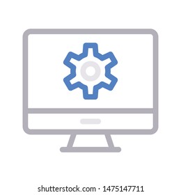 lcd setting colour line vector icon