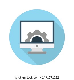 lcd setting glyph flat vector icon