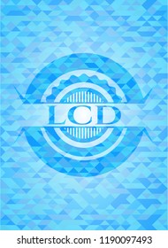 LCD sky blue mosaic emblem