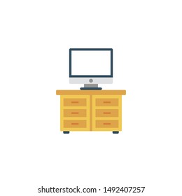 lcd table glyph flat vector icon