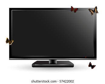 LCD television and the butterflies