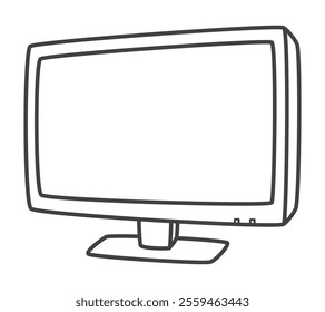 LCD television. Home appliances. Vector illustration.