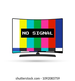 lcd television with no signal. Vector stock illustration.