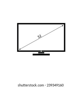 lcd tv black and white vector illustration