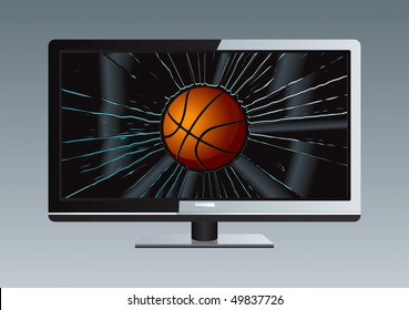 LCD TV Broken Ball Set 3 Vector Drawing