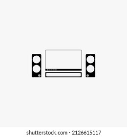 LCD TV icon complete with Speaker and Sound bar