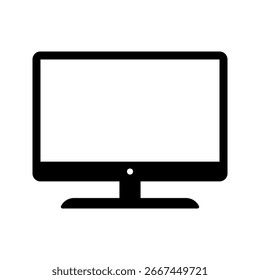 Icono de la TV LCD aislado en el fondo blanco.